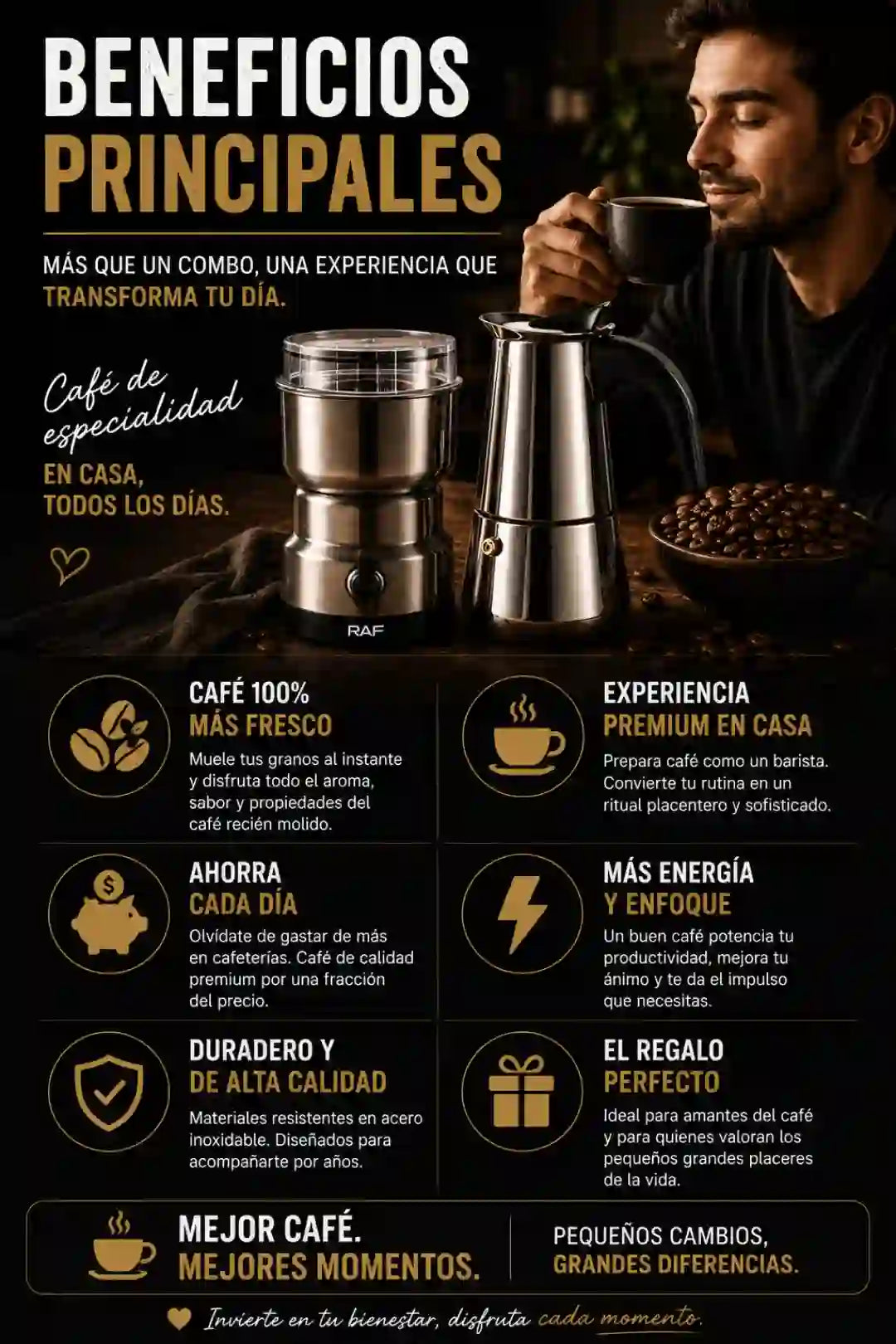 Molinillo + Cafetera Italiana
