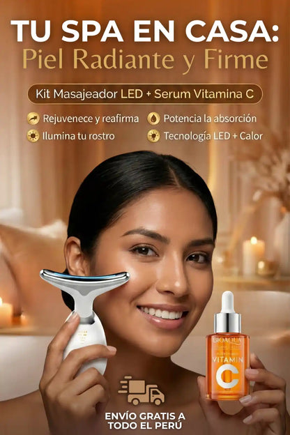 Masajeador Luz Led + Serum Vitamina C