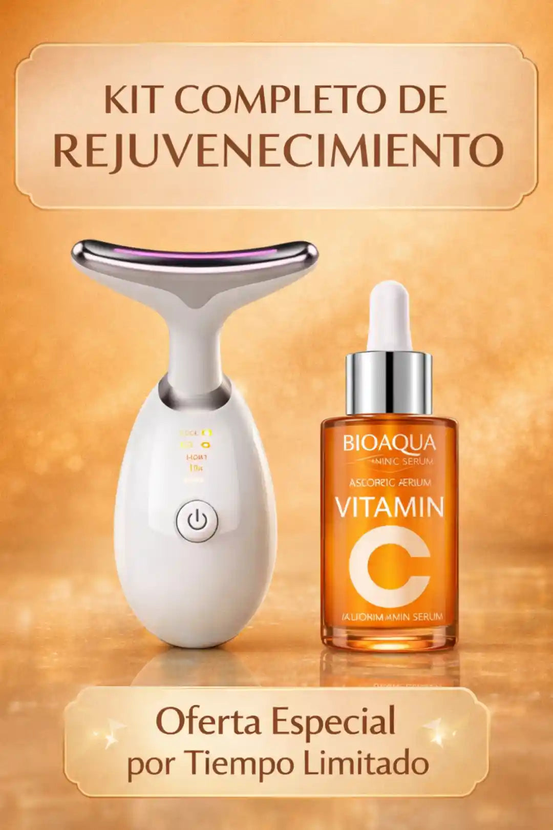 Masajeador Luz Led + Serum Vitamina C