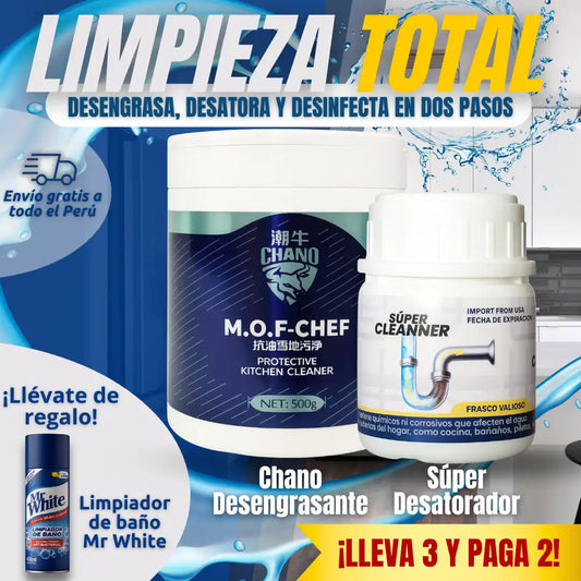 Limpieza Profunda: Chano desengrasante + Súper desatorador