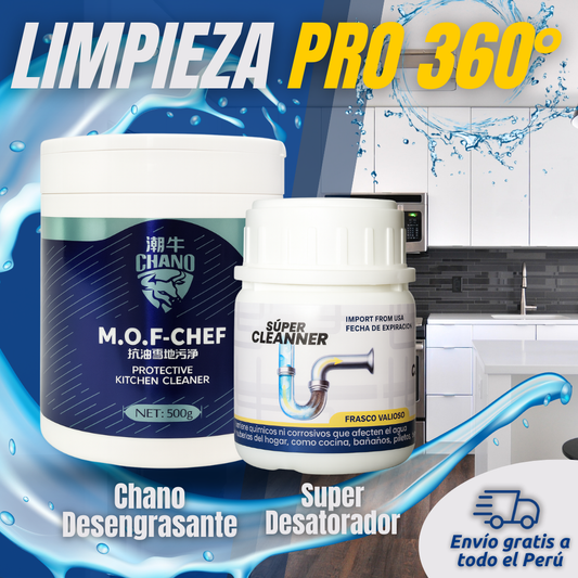 Limpieza PRO 360°: Chano desengrasante + Super desatorador